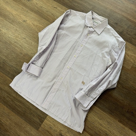 Charvet Place Vendome Paris Multicolor‎ Striped Button Up Shirt Sz 17x43 FAIR